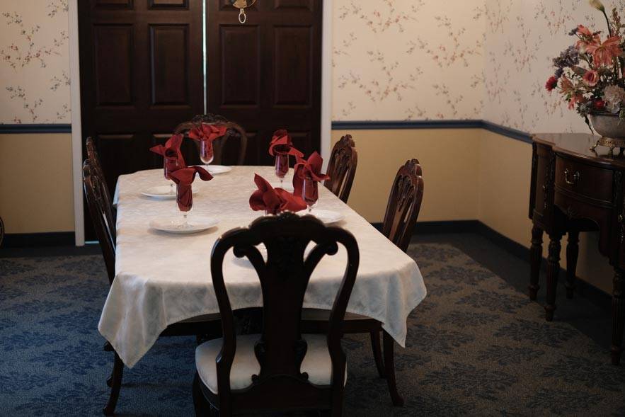 An interior shot of the dining room at the Imboden Creek Gardens facility, from the Imboden Creek Gardens Gallery.