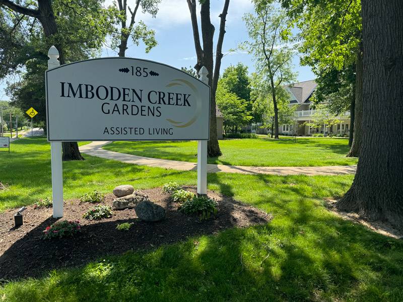 An exterior shot of the Imboden Creek Gardens facility, from the Imboden Creek Gardens Gallery.